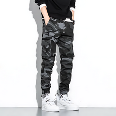 Jonas | Camo Cargo Hose Herren Komfort Fit in Grau