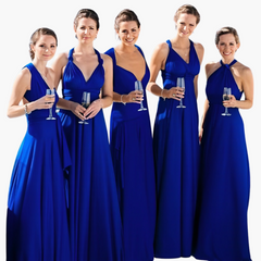 Abendkleid mit V-Ausschnitt - Damen Stil für Gala-Nächte in Blau