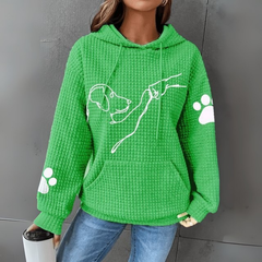 Damen Pullover | Kapuzenpullover mit Aufdruck in Grün