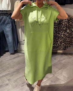 Saskia™ | Lässiges Hoodiekleid in Grün