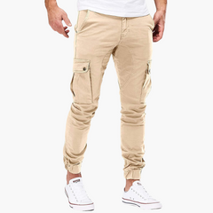 Bequeme Cargohose mit Seitentaschen - Herren Freizeithose in Beige