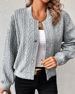 LISE | ELEGANTE STRICKWESTE, MODERNER STIL in Grau