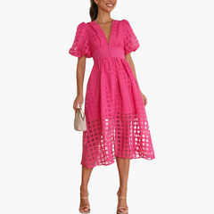 Elegantes Midikleid für Damen - Sommerliches Chic-Kleid in Rosa
