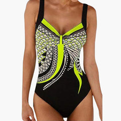 Eleganter Einteiler - Damen Badeanzug mit Stil für den Sommer in Grün