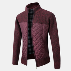 Uffe - Strickjacke mit Stehkragen in Rot