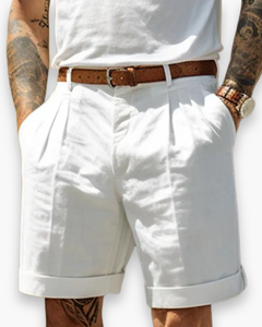 Herren Klassisch Gefaltete Shorts | Komfortabel in Weiß