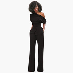 Sofie | Ein-Schulter-Overall für Damen in Schwarz