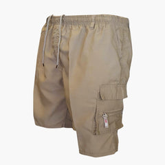 Herren Cargo Shorts mit Taschen und Kordelzug für Sommer in Khaki
