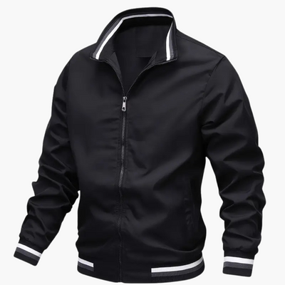 Herrenjacke mit Rippdetails und Frontreißverschluss