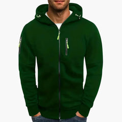 Kapuzenjacke mit Reißverschluss für Herren in Grün