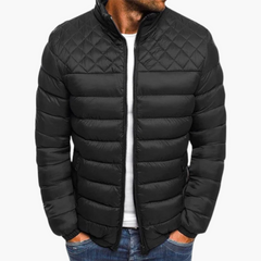 Elegante Steppjacke - Herren Winterjacke mit Reißverschluss in Schwarz