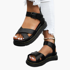 Sport-Sandalen - für Damen mit orthopädischem Fußbett in Schwarz