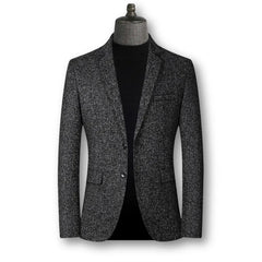 Lukas | Eleganter Herrenblazer im Tartan-Stil in Schwarz