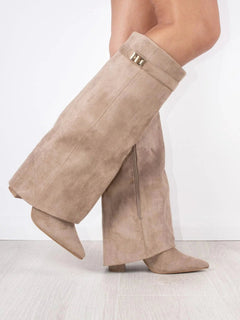 Nariko | Stiefel in Beiges Wildleder