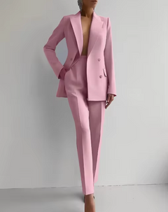 Mariza – Blazer und Bundfaltenhose-Set in Rosa