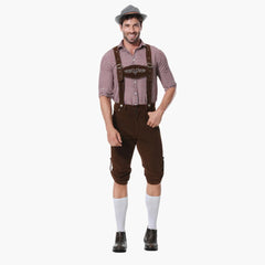 Besticktes Trachten Lederhosen Kostüm für Herren - Oktoberfest 2025 in Braun