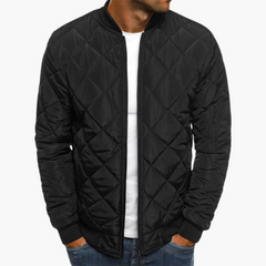 Florian | Bomberjacke mit Rautenmuster in Schwarz