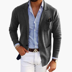 Herren Cardigan Blazer – Elegante Strickjacke für Männer in Dunkelgrau