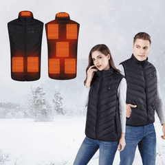 Unisex-Wärmende Weste mit einstellbarer Temperatur – Elektrische Winterjacke für Damen und Herren in Schwarz