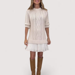 Xenia | Strick Kleid in Beige