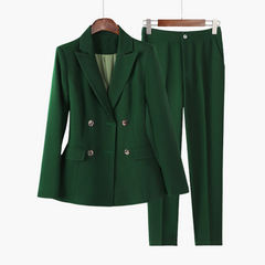Eleganter Blazer Zweiteiler für Damen - Blazer und Hose in Grün