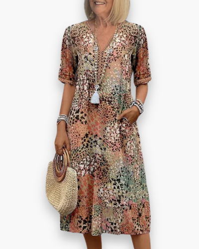 Damen Lebhaftes Midi Kleid | Stilvoll