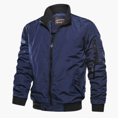 Herren Bomberjacke mit Stehkragen und Frontreißverschluss