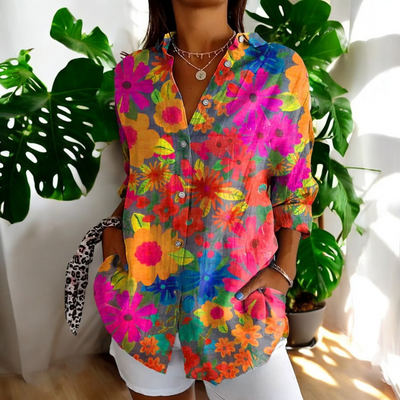 Yvonne®️™ | Vintage-Bluse mit Blumendruck
