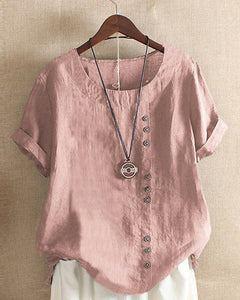 Ramona - Damen Kurzarm-Bluse in Rosa