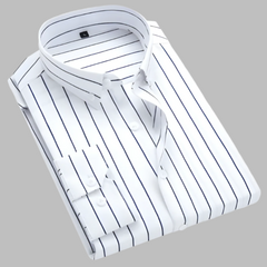 Herrenhemd aus kariertem Oxford-Material in Weiß