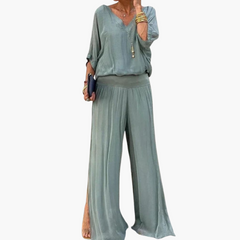 Astrid | Zweiteiliges Boho-Set in Salbei Grün