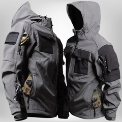 Winterjacke Herren Winddicht | Taktische Outdoorjacke in Grau