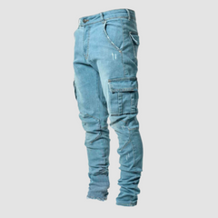Casper - Ultra Stretch - Cargo-Jeans in Blau