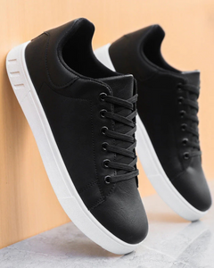 Corrado Klassische Leder-Sneakers in Schwarz