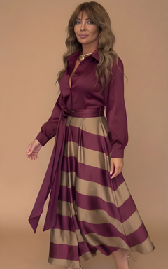 Zivara - gestreiftes Maxikleid mit weicher Haptik in Rot