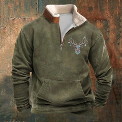 Yvo® | Quarto Reißverschluss Pullover in Grün