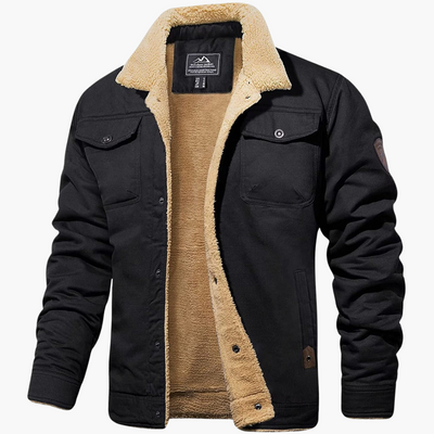 Herren Bomberjacke mit Reißverschluss und Kunstpelzfutter