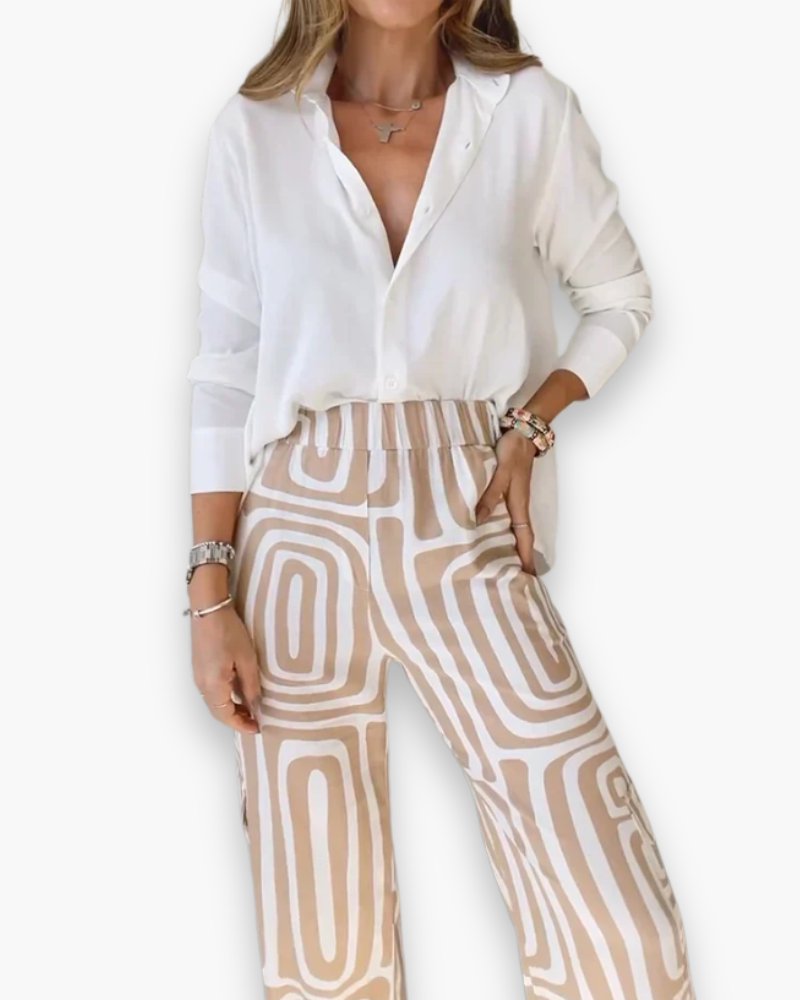 Damen Elegantes Twin Set | Modisch Zweiteiliges Ensemble