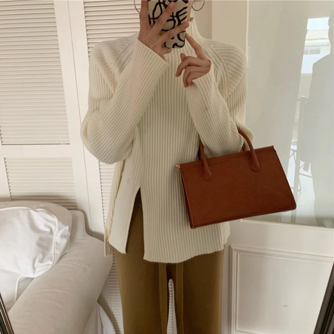 Aella - Gerippter Rollkragenpullover