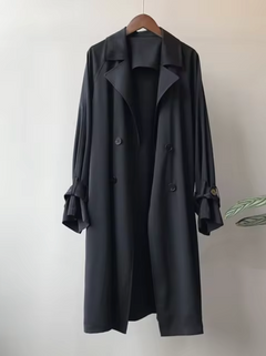 Trenchcoat Damen | Doppelreihe Mit Reverskragen in Schwarz