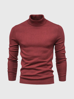 Rollkragen Pullover Herren Baumwolle | Elegant & Bequem in Dunkelrot