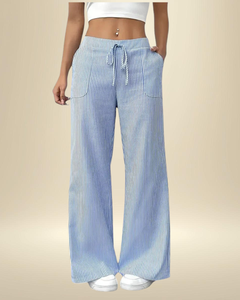 Mirayne - Fließende Wide-Leg-Hose in Himmelblau