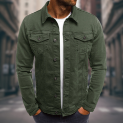 Jörg™ | Tailored Jeansjacke in Militärgrün
