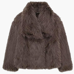 Mara | Flauschiger Mantel für Damen in Braun