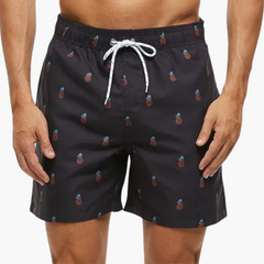 Badeshorts mit Innenslip - Herren Schwimmshorts schnell trocknend in Ananas
