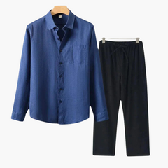Set Hose und Hemd für Herren - Kombinierbar & Vielseitig in Blau