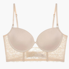 Bügel-BH aus Spitze für Frauen - Gepolsterte Nude Alltägliche Unterstützung in Beige