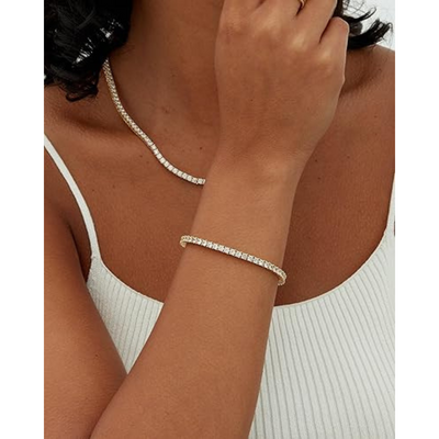 Anja - Goldenes Tennisarmband