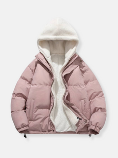 Warmer Winter Puffermantel in Rosa