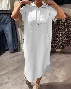 Saskia™ | Lässiges Hoodiekleid in Weiß
